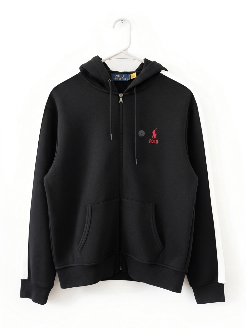 Polo by Ralph Lauren Black Zip Hoodie with Red Logo